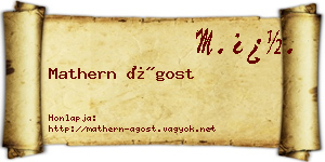 Mathern Ágost névjegykártya